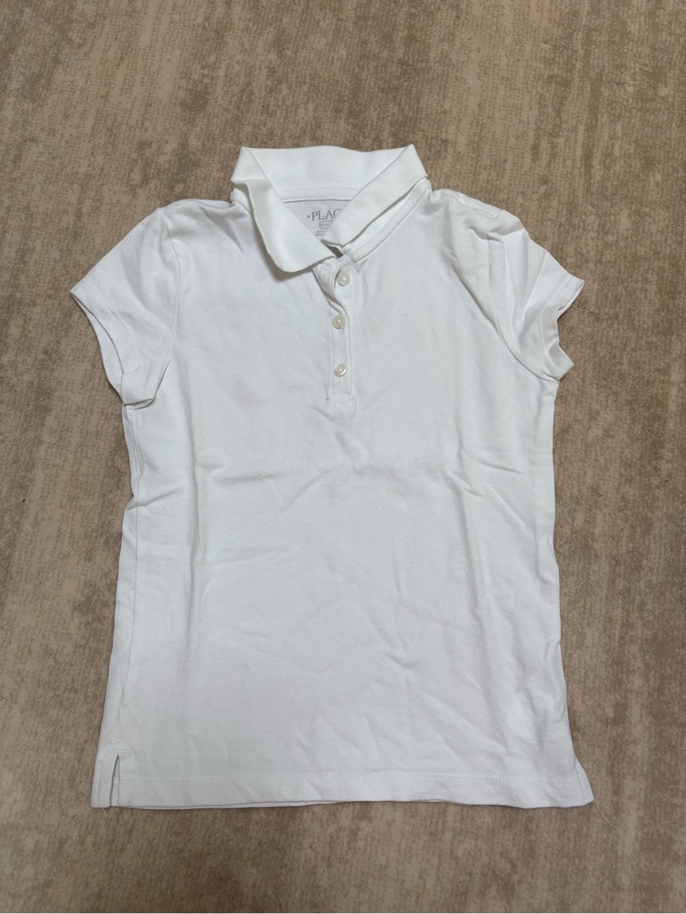 The Children's Place White Girls' Short-Sleeve Polo. Size M (7-8)